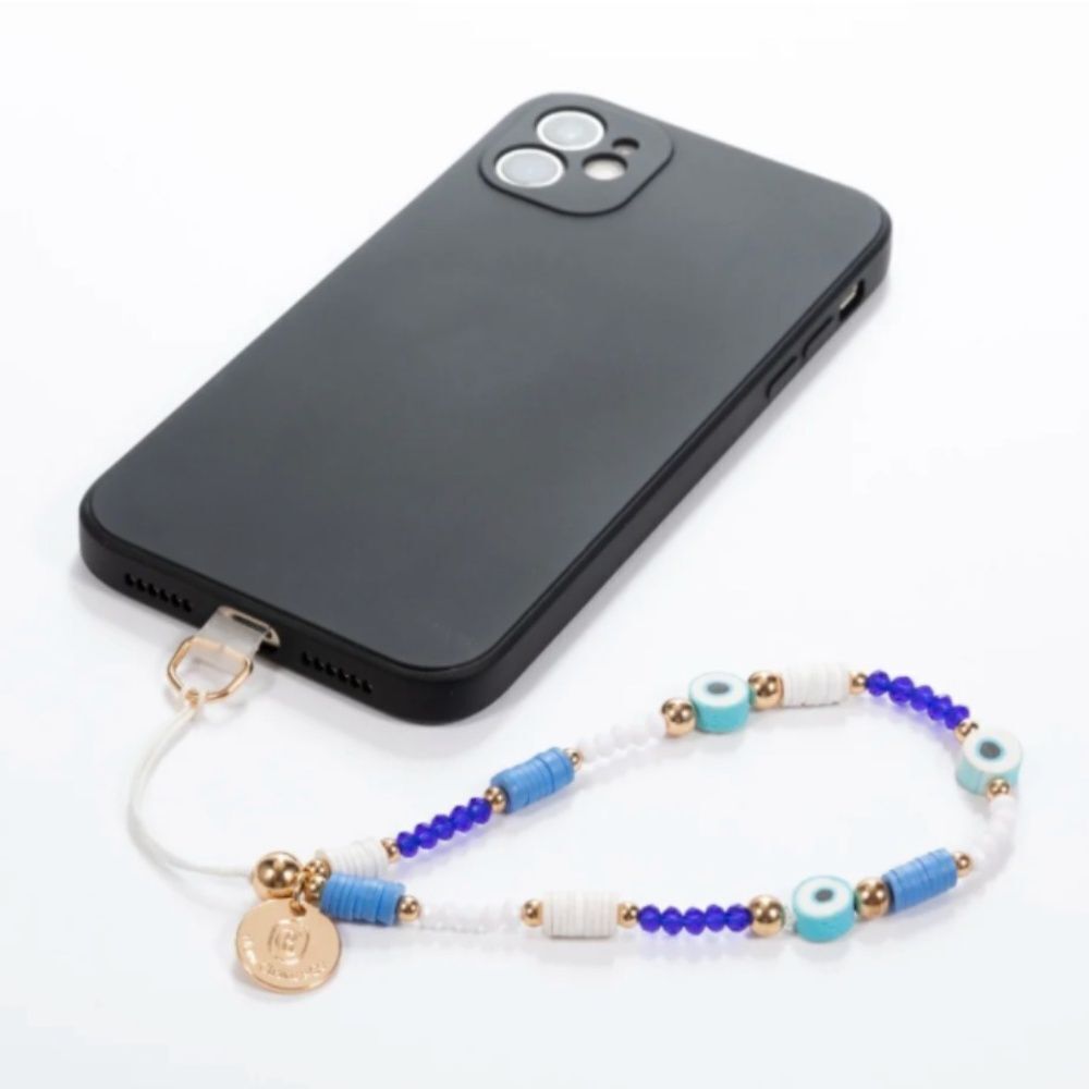 True Blue Phone Charm BRAND NEW Wristlet Beaded Phone Accessory